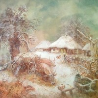 "И ночью выпал снег..." 2008 год х/м (120см-100см) - Aleksandr Mitsnik