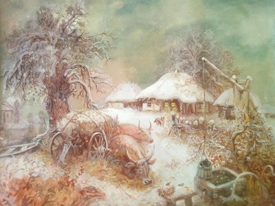 "И ночью выпал снег..." 2008 год х/м (120см-100см) - Aleksandr Mitsnik